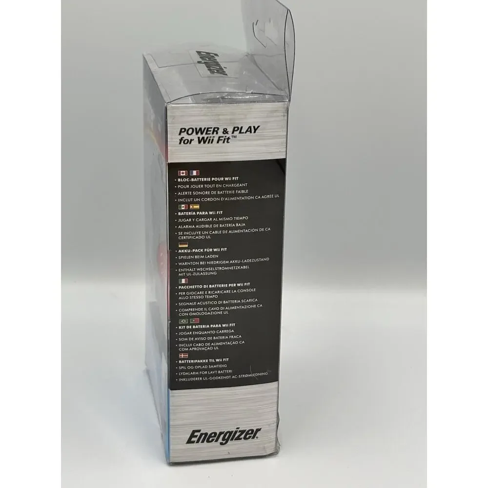 Wii Fit Energizer Power & Play Battery Pack New Open Box